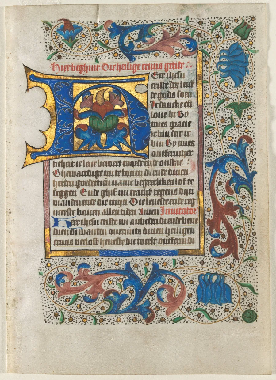 Leaf Excised from a Book of Hours: Decorated Initial H by Masters of the Zwolle Bible