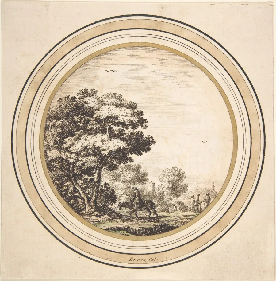 Man on a Donkey in a Landscape by Anonymous, Netherlandish, 16th century