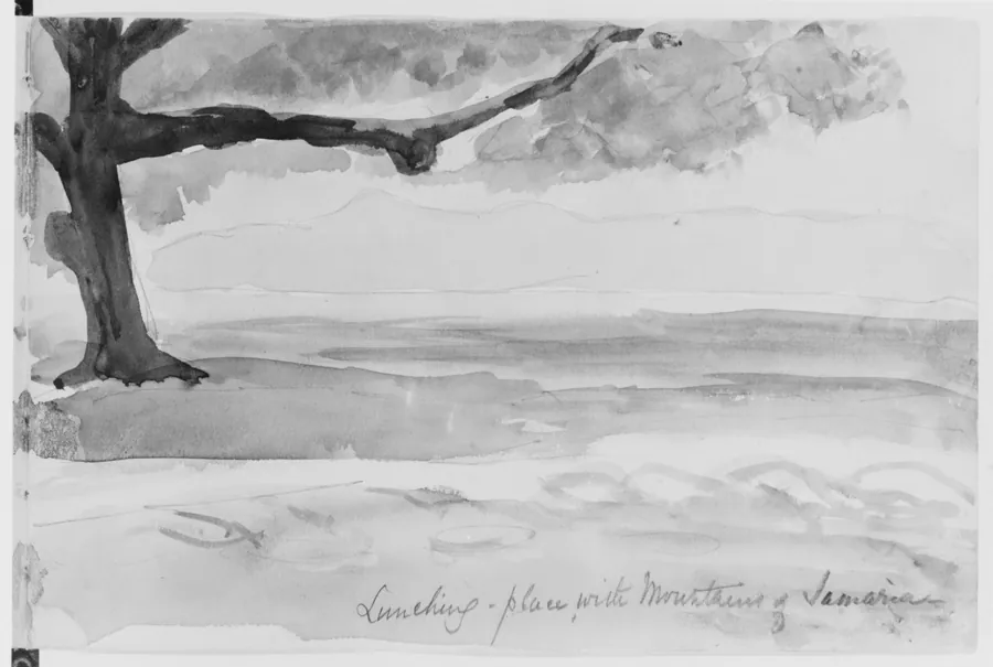 Landscape with Mountains of Samaria, 1904 (from Sketchbook) by Mary Newbold Sargent