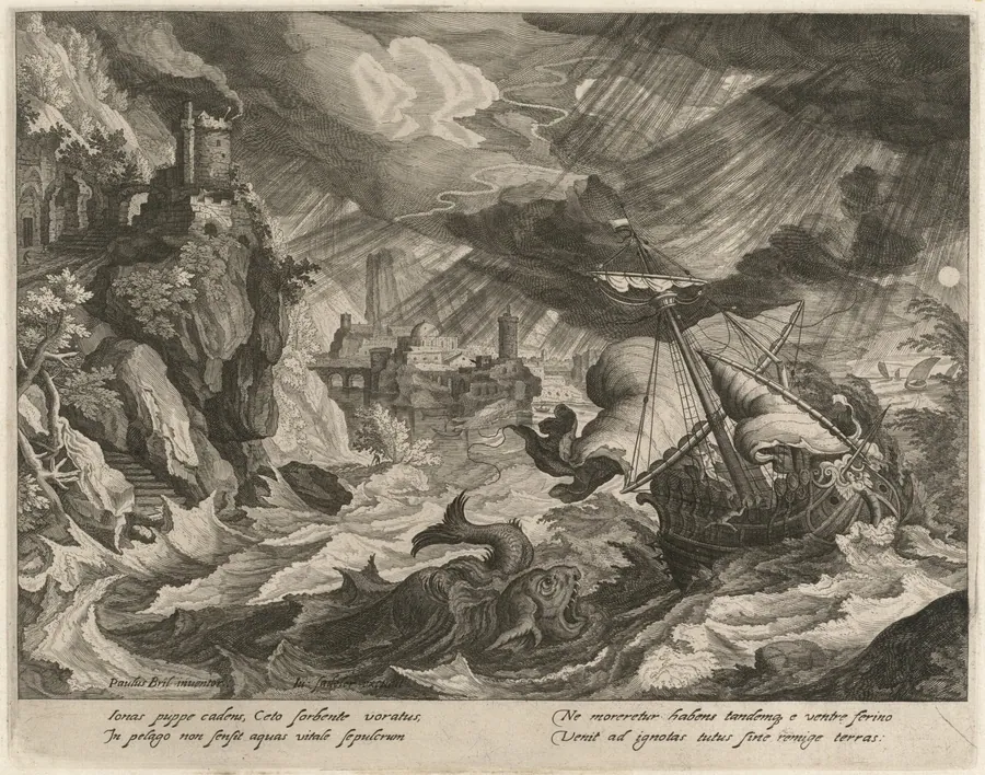 Jonah Thrown into the Stormy Sea by Justus Sadeler