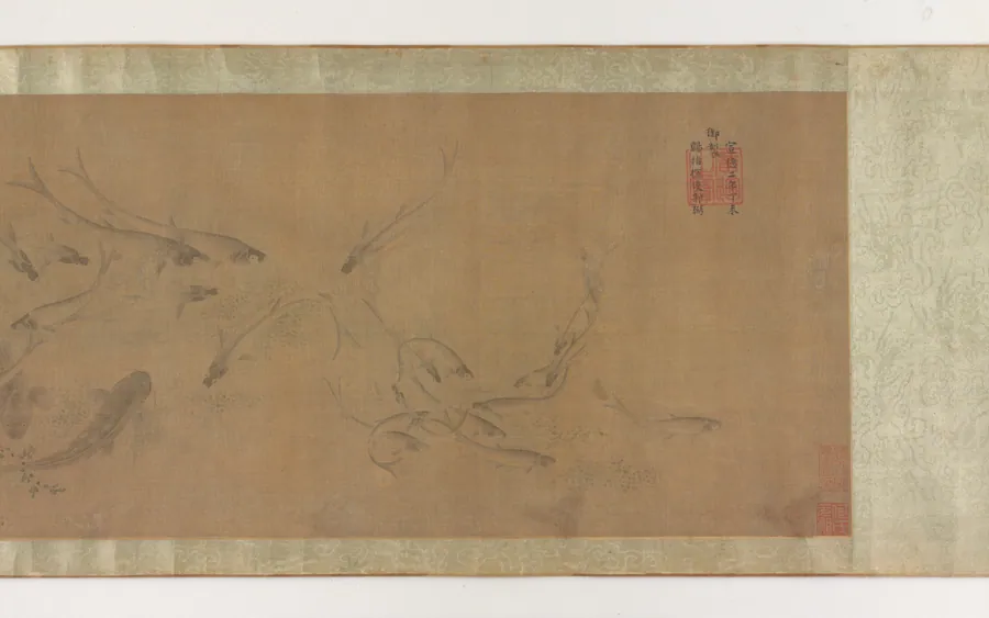 Fish and water weeds by Formerly attributed to Zhu Zhanji, Emperor Xuande (1399-1435, reigned 1426-1435)