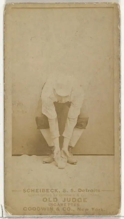 Frank Scheibeck, Shortstop, Detroit Wolverines, from the Old Judge series (N172) for Old Judge Cigarettes