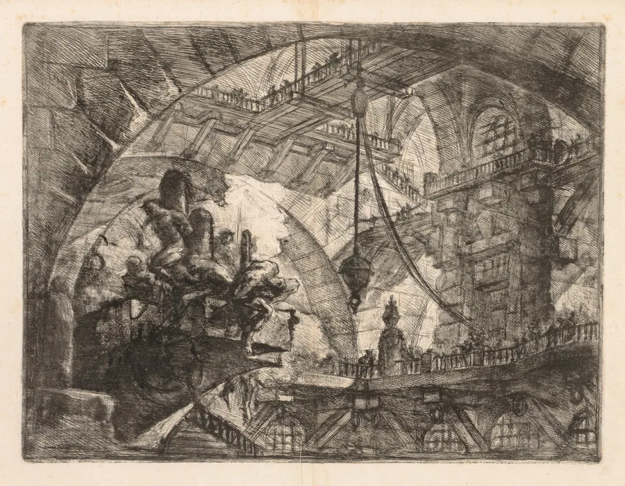 Prisoners on a Projecting Platform, Plate 10 by Giovanni Battista Piranesi