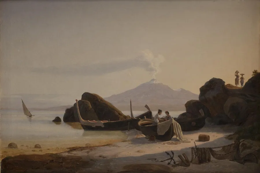 Kystparti på Sicilien by Fritz Petzholdt