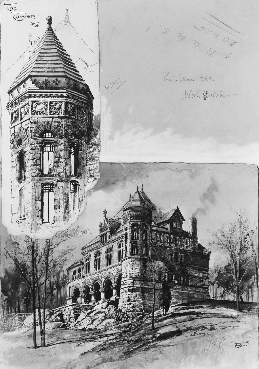 The Town Hall, North Easton, Massachusetts by Harry Fenn