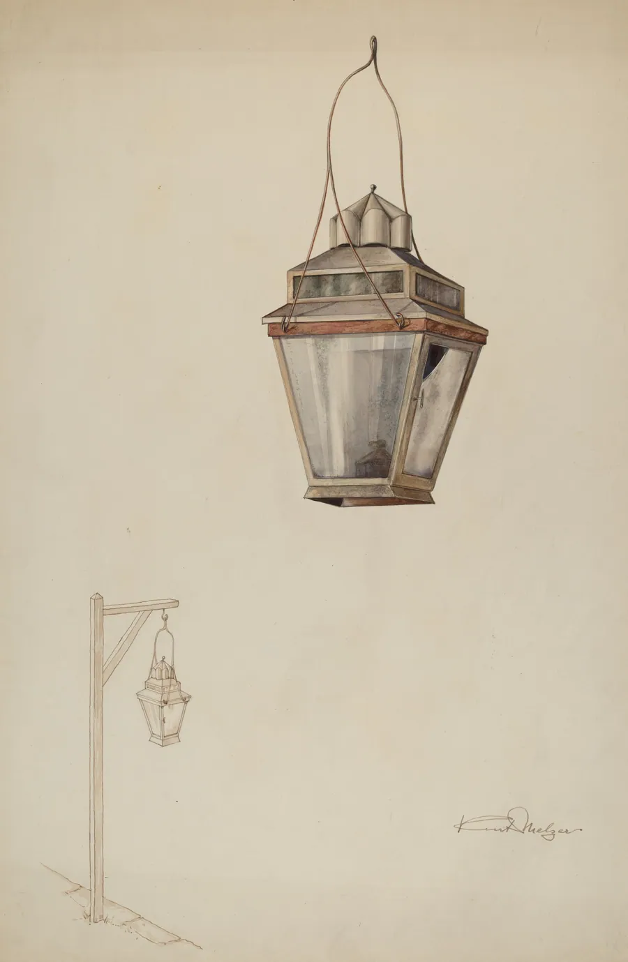Sperm Oil Street Lamp by Kurt Melzer