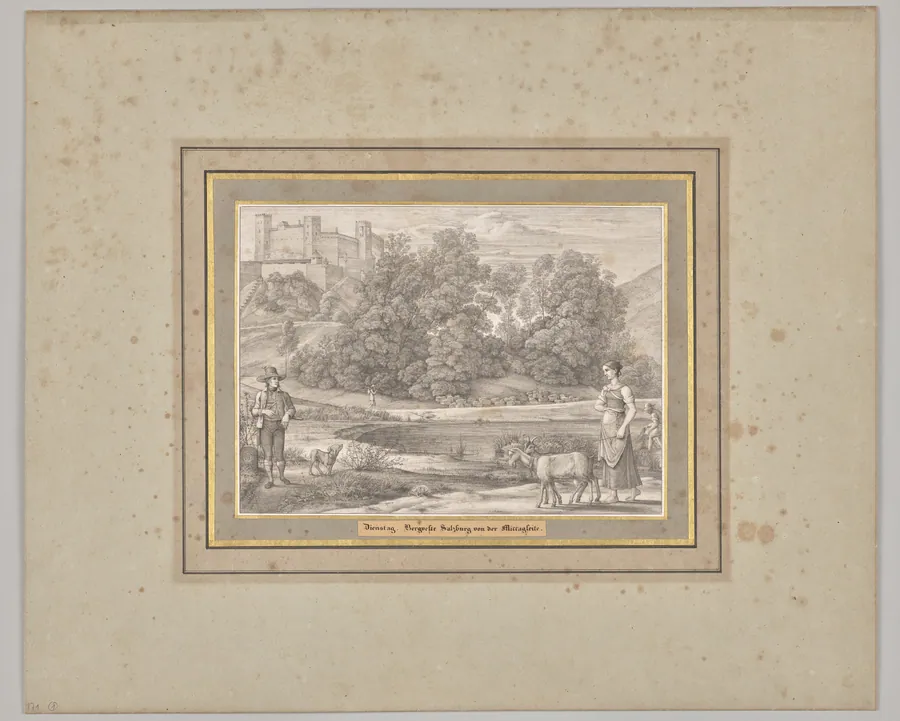 Tuesday. Bergveste Salzburg from the Midday Side by Ferdinand Olivier