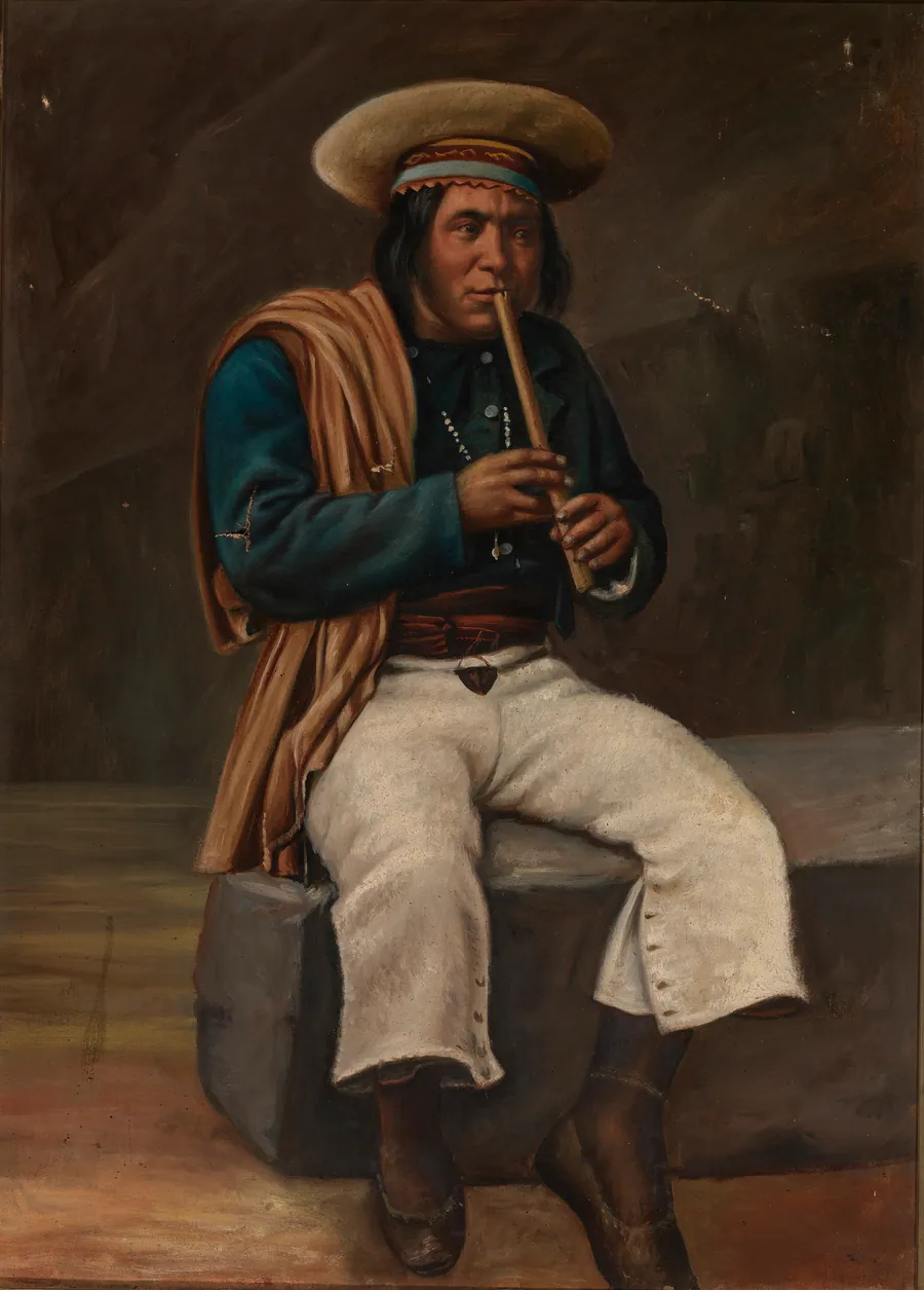 Bolivian Indian Playing the Quena by Unidentified (South American?)