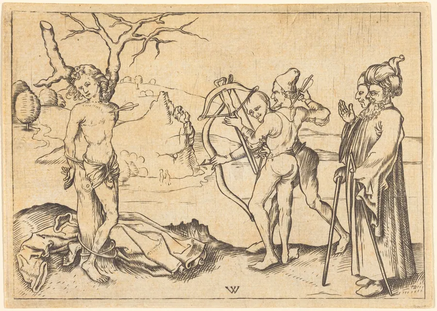 Martyrdom of Saint Sebastian by German 18th Century