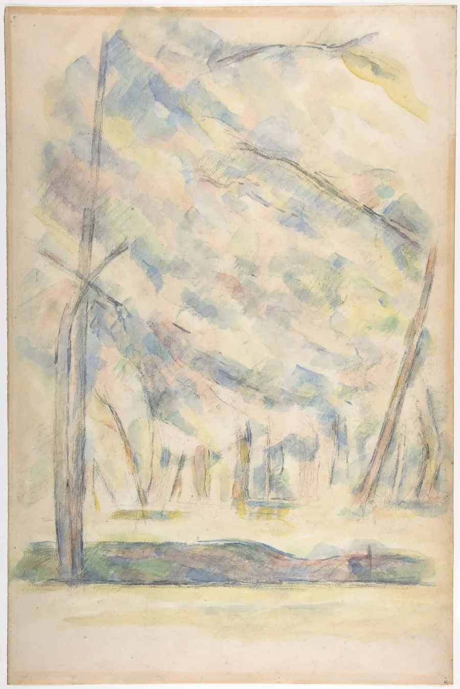 Landscape (recto); Sketch of rocks(?) (verso) by Paul Cézanne
