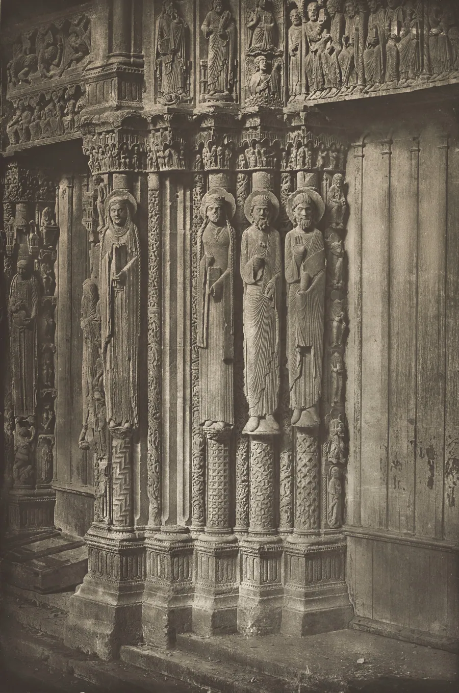 Chartres Cathedral. Right Door of the Royal Portal, West Side, XII Century by Charles Nègre