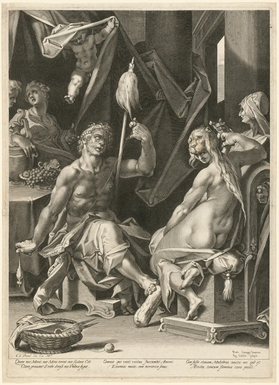 Hercules and Omphale by Aegidius Sadeler II