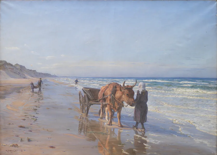 Kystboerne drager vod i landingen by N.P. Mols