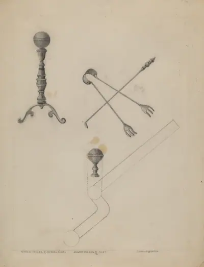 Andiron and Fireplace Set