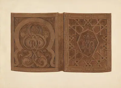 Hand-carved Walnut Book Covers