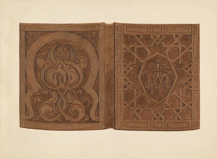 Hand-carved Walnut Book Covers by Gordena Jackson