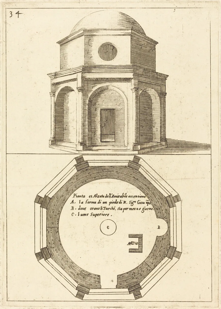 Plan and Elevation of the Church of the Ascension by Jacques Callot