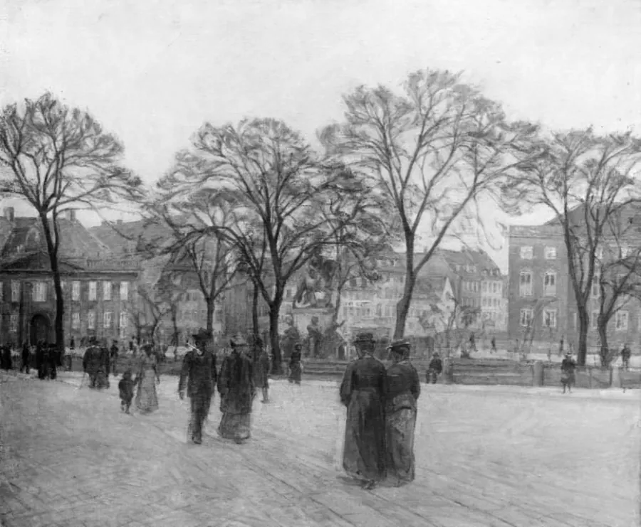 Forårsaften på Kongens Nytorv by Karl Schou