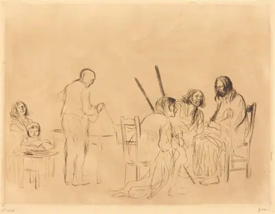 Avant le repas à Emmaus (1ère planche) (Before the Supper at Emmaus) (first plate)
