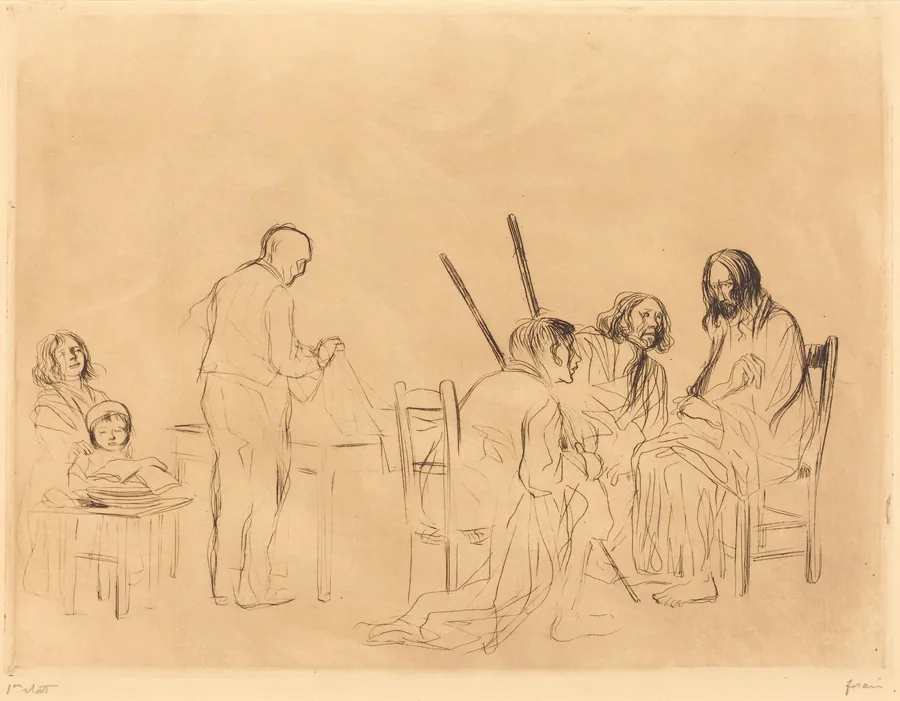 Avant le repas à Emmaus (1ère planche) (Before the Supper at Emmaus) (first plate) by Jean-Louis Forain