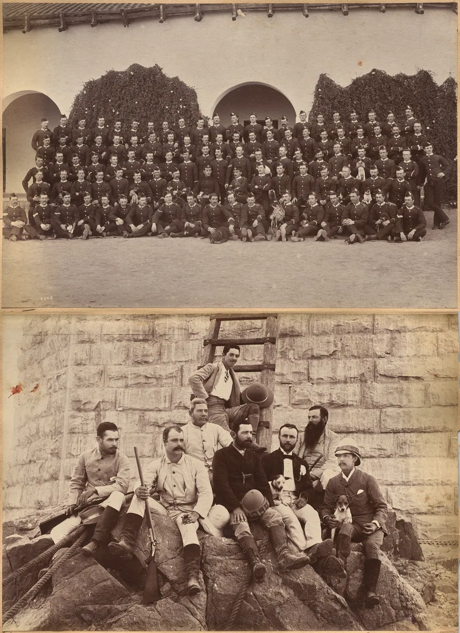 B. c/o Devonshire Regiment, Jhansi (recto); Staff of Messrs. Glover & Co., Sindh Bridge (verso) by Raja Deen Dayal