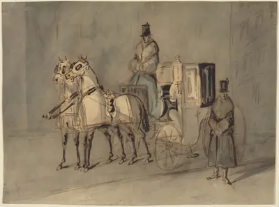 Carriage with Driver and Groom: Autumn