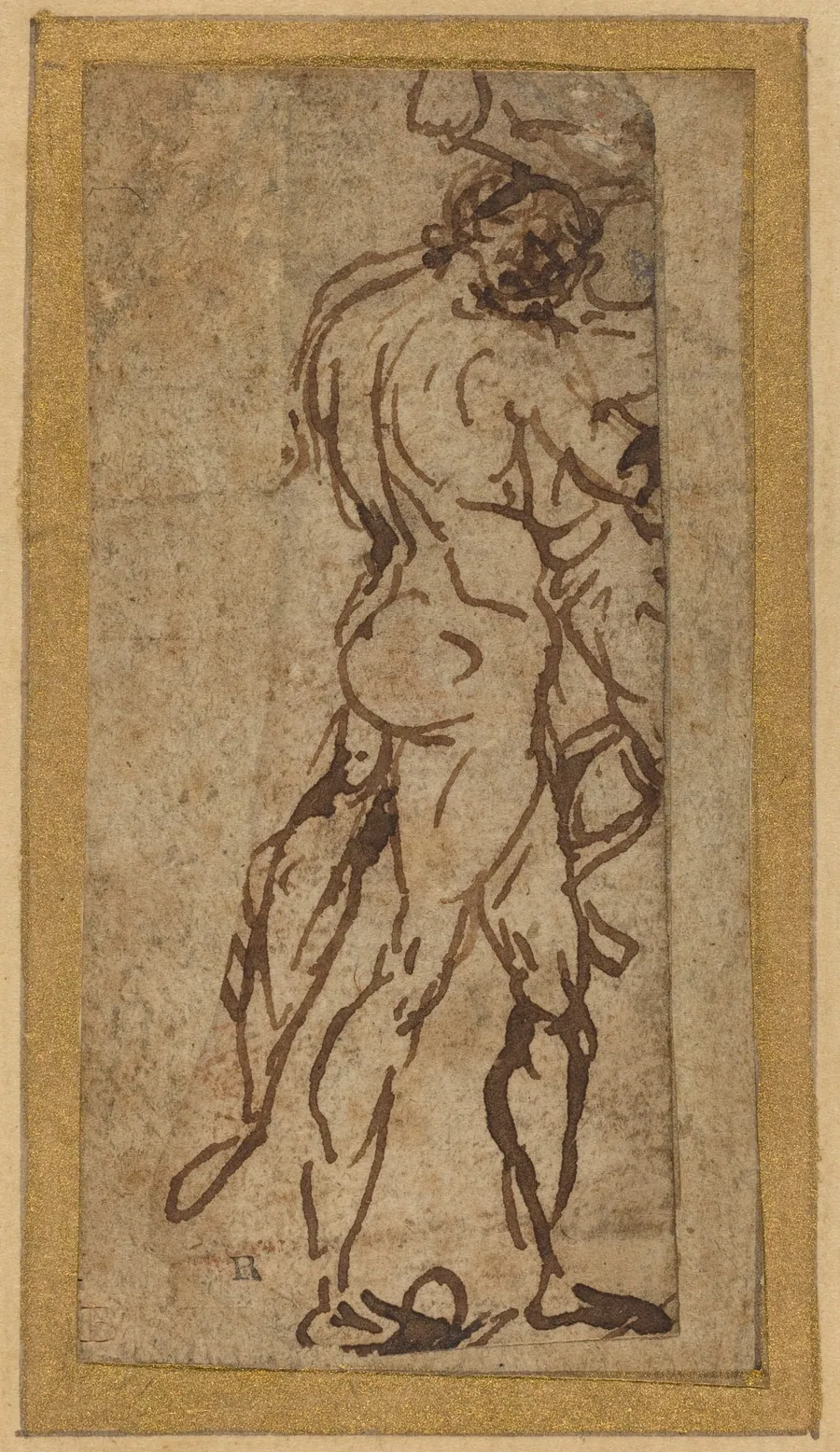Two Nudes Fighting by Michelangelo