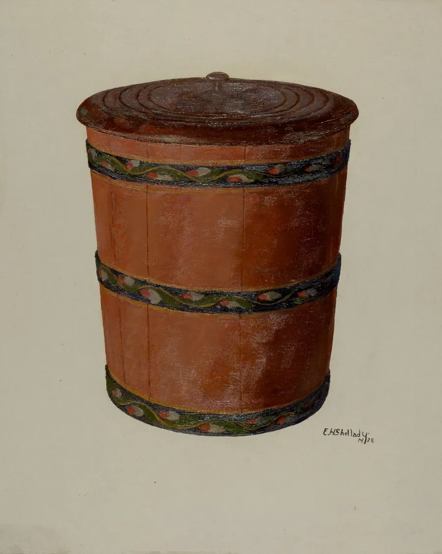 Pa. German Pail and Cover by Eugene Shellady