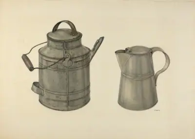 Zoar Tin Coffee Pot and Pail