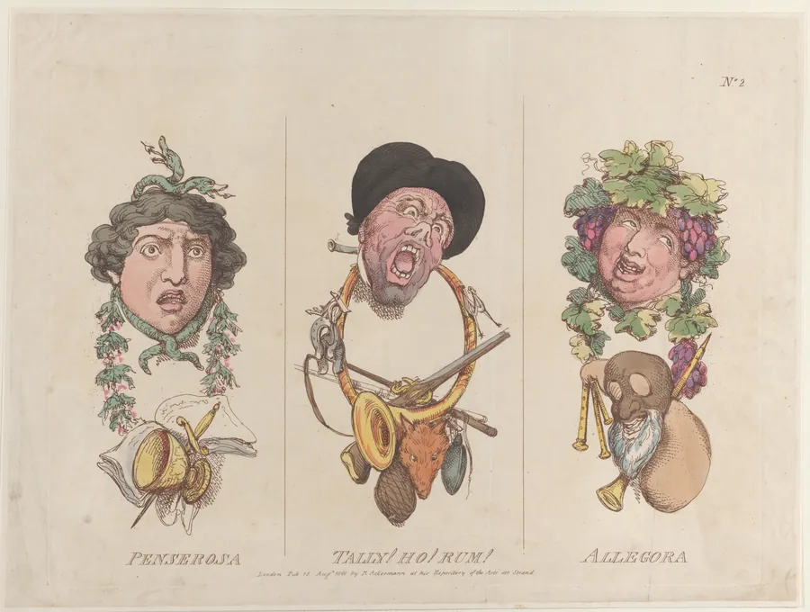 Penserosa, Tally! Ho! Rum!, Allegora by Rudolph Ackermann, London