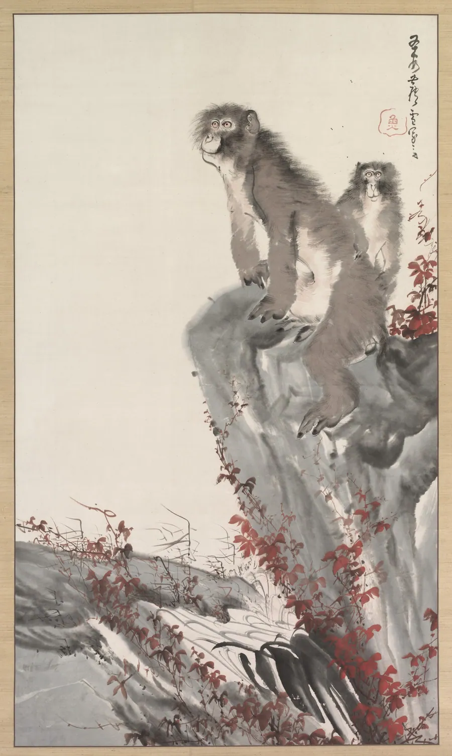 Monkeys by a Stream by Nagasawa Rosetsu