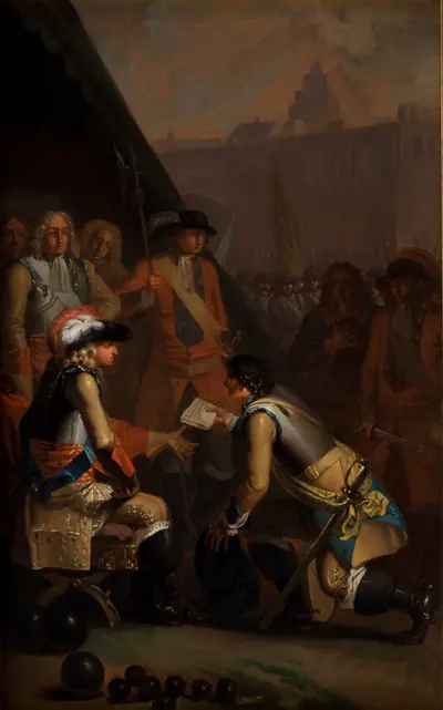 Magnus Stenbock overgiver fæstningen Tønningen til Frederik IV i 1714