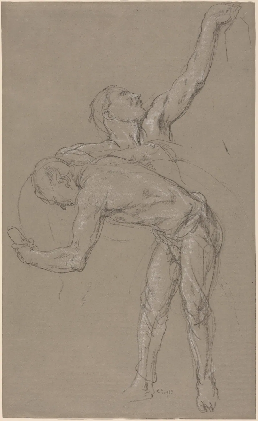 Two Male Figures: Study for "The Good Samaritan" by Charles Haslewood Shannon