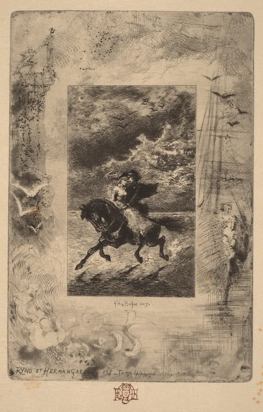 Ryno et Hermangarde (Ryno and Hermangarde) by Félix-Hilaire Buhot