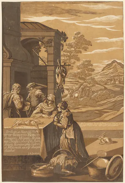 Dives and Lazarus (Left Panel)
