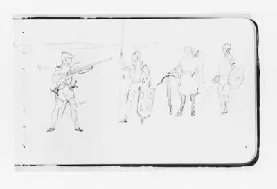 Sketches of Figures Bearing Arms (from Sketchbook)
