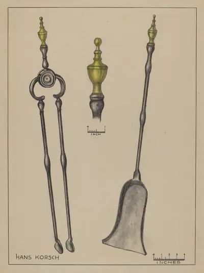 Fire Shovel and Tongs