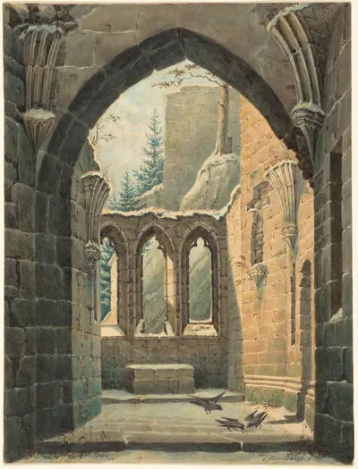 Ruins of the Oybin Monastery in Winter