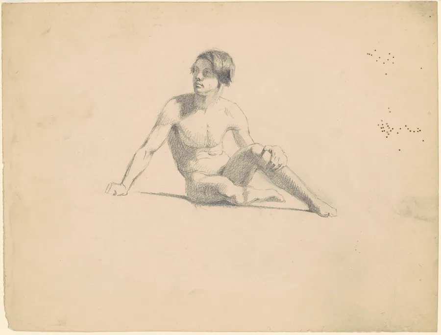 Seated Male Nude [recto] by James Goodwyn Clonney