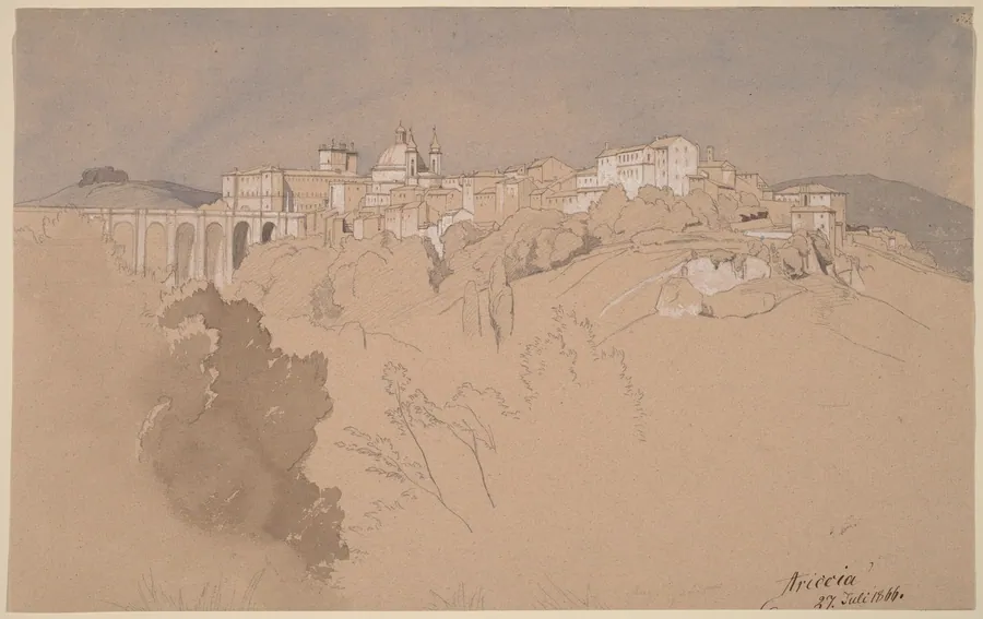 Ariccia Seen from across a Valley by August Christian Geist