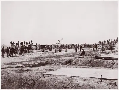 Outer Confederate Line at Petersburg. Captured by 18th Corps, June 15, 1864