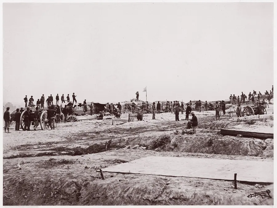 Outer Confederate Line at Petersburg. Captured by 18th Corps, June 15, 1864 by Timothy H. O'Sullivan