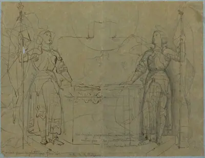 Joan of Arc Standing at the Altar at Reims Cathedral