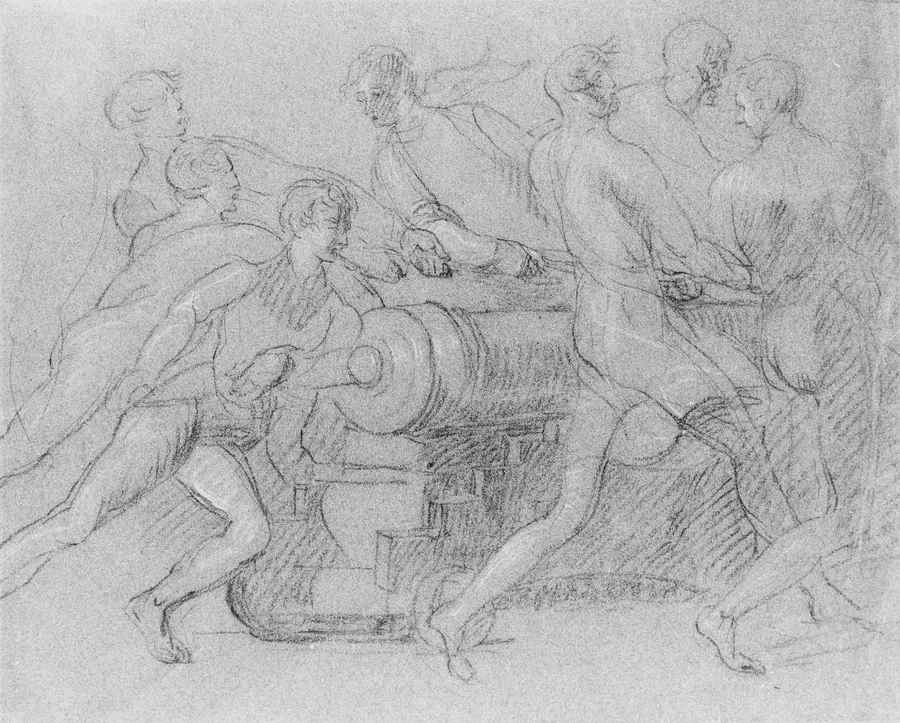 Sailors Maneuvering a Cannon, Possibly a Study for "The Death of Sir John More at Corunna" by John Singleton Copley