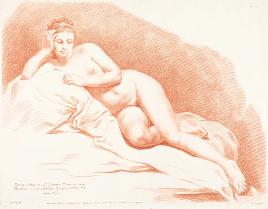 Reclining Female Nude by Louis-Marin Bonnet
