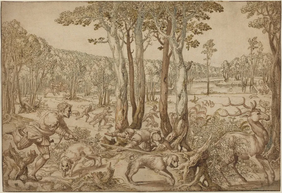 The Hunts of Maximilian: The Stag Hunt (August) by Bernard van Orley