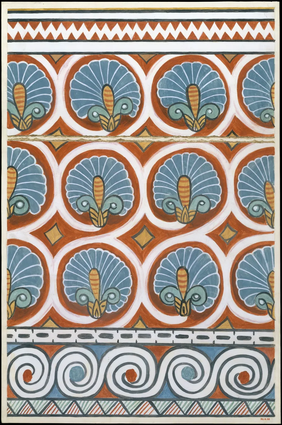 Ceiling Pattern, Tomb of Qenamun by Nina de Garis Davies