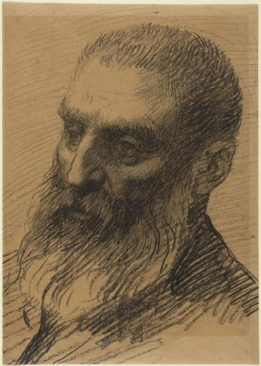 Head of a Man Facing Left by Alphonse Legros