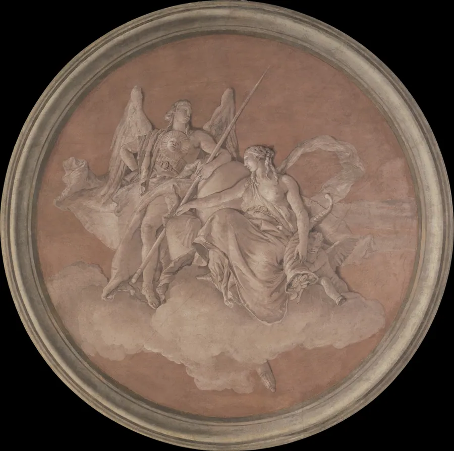 Allegorical Figures Representing Virtue and Abundance by Giovanni Battista Tiepolo
