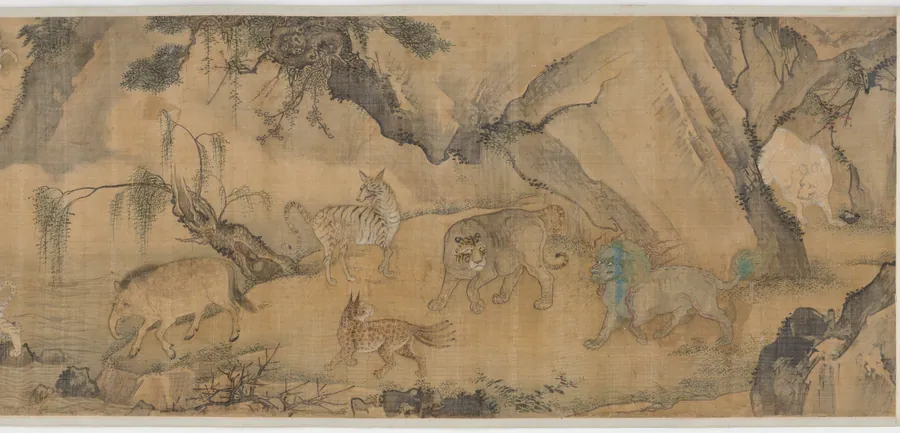 Bestiary of real and imaginary animals by Formerly attributed to Hu Huai (early 10th century)